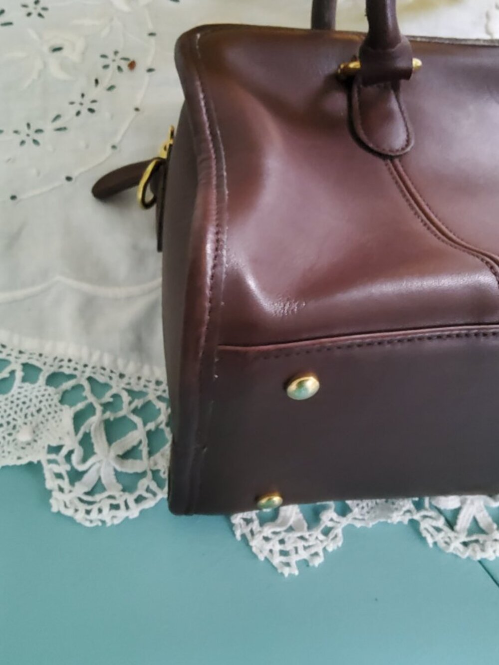Vintage Coach Beaumont Satchel in Mahogony 9871 - Picture 7 of 15